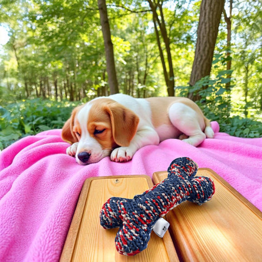 Kau-Knuddel Blau-Weiß-Rot